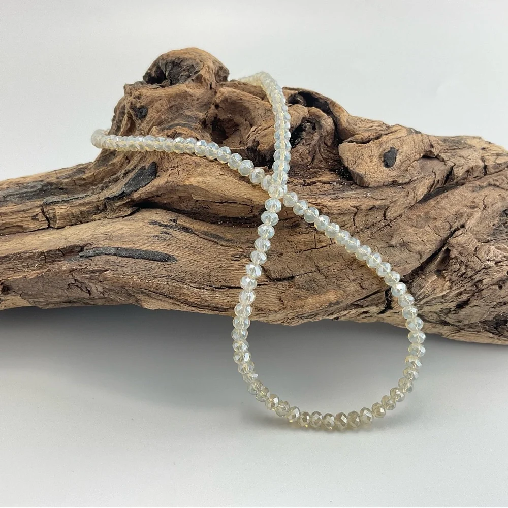 Opalescent Crystal Choker Necklace, Aura Effect, Neutral, Sparkly, Golden Aura - Picture 10 of 11
